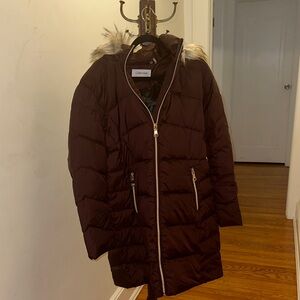 Calvin Klein Women's Dark Brown Puffer Jacket